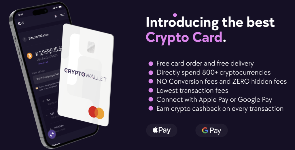 Bitcoin debit card and crypto card